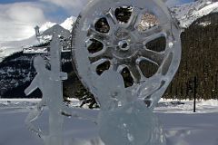 24D Atlas Holding The Heavens Ice Sculpture At Chateau Lake Louise In Winter